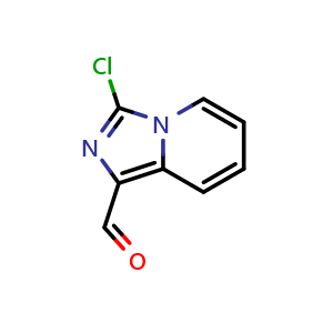 Chemical structure of 3-chloroimidazo[1,5-a]pyridine-1-carbaldehyde , CAS 1936356-88-5, AChemBlock Q60360