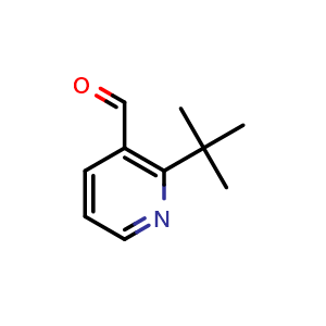 Chemical structure of 2-(tert-butyl)nicotinaldehyde , CAS 1184658-38-5, AChemBlock Q60363
