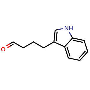 Chemical structure of 4-(1H-indol-3-yl)butanal , CAS 1261133-05-4, AChemBlock Q60380