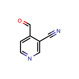 Chemical structure of 4-formylnicotinonitrile , CAS 1060802-57-4, AChemBlock Q60382