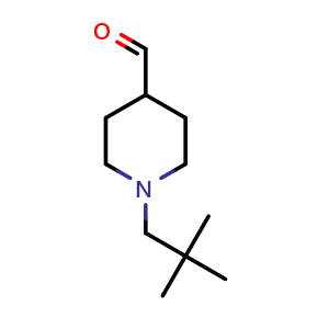 Chemical structure of 1-neopentylpiperidine-4-carbaldehyde , CAS 917898-69-2, AChemBlock Q60389