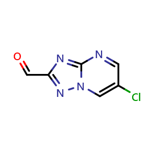 Chemical structure of 6-chloro-[1,2,4]triazolo[1,5-a]pyrimidine-2-carbaldehyde , CAS 749929-27-9, AChemBlock Q60395