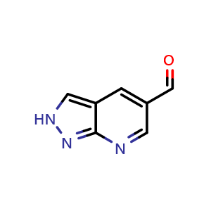 Chemical structure of 2H-pyrazolo[3,4-b]pyridine-5-carbaldehyde , CAS 955127-76-1, AChemBlock Q60402