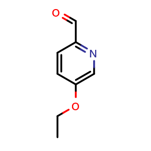 Chemical structure of 5-ethoxypicolinaldehyde , CAS 1246536-95-7, AChemBlock Q60410
