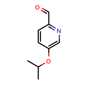 Chemical structure of 5-isopropoxypicolinaldehyde , CAS 1198166-01-6, AChemBlock Q60411