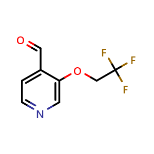 Chemical structure of 3-(2,2,2-trifluoroethoxy)isonicotinaldehyde , CAS 2089310-61-0, AChemBlock Q60424