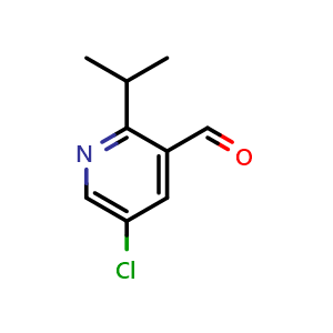 Chemical structure of 5-chloro-2-isopropylnicotinaldehyde , CAS 1211515-26-2, AChemBlock Q60434