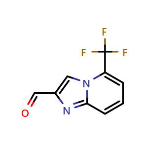 Chemical structure of 5-(trifluoromethyl)imidazo[1,2-a]pyridine-2-carbaldehyde , CAS 881841-26-5, AChemBlock Q60435