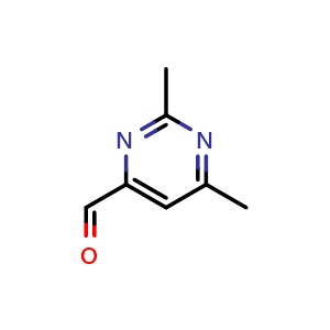 Chemical structure of 2,6-dimethylpyrimidine-4-carbaldehyde , CAS 1074-39-1, AChemBlock Q60464