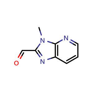 Chemical structure of 3-methyl-3H-imidazo[4,5-b]pyridine-2-carbaldehyde , CAS 61289-66-5, AChemBlock Q60466