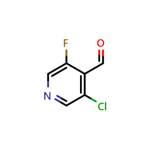 Chemical structure of 3-chloro-5-fluoroisonicotinaldehyde , CAS 1227603-79-3, AChemBlock Q60470