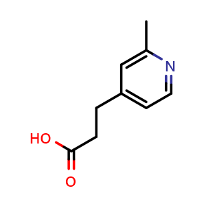 Chemical structure of 3-(2-methylpyridin-4-yl)propanoic acid , CAS 26413-65-0, AChemBlock Q60479