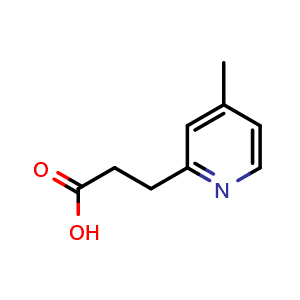 Chemical structure of 3-(4-methylpyridin-2-yl)propanoic acid , CAS 1023817-41-5, AChemBlock Q60480