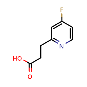 Chemical structure of 3-(4-fluoropyridin-2-yl)propanoic acid , CAS 1823931-38-9, AChemBlock Q60481