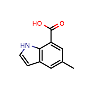 Chemical structure of 5-Methyl-1H-indole-7-carboxylic acid , CAS 875306-18-6, AChemBlock Q60482