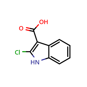 Chemical structure of 2-chloro-1H-indole-3-carboxylic acid , CAS 54778-20-0, AChemBlock Q60503