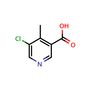 Chemical structure of 5-chloro-4-methylnicotinic acid , CAS 890092-41-8, AChemBlock Q60529