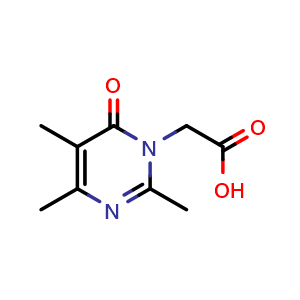 Chemical structure of 2-(2,4,5-trimethyl-6-oxopyrimidin-1(6H)-yl)acetic acid , CAS 1713590-56-7, AChemBlock Q60588
