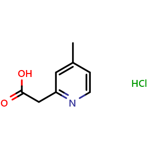 Chemical structure of 2-(4-methylpyridin-2-yl)acetic acid hydrochloride , CAS 1609395-40-5, AChemBlock Q60602