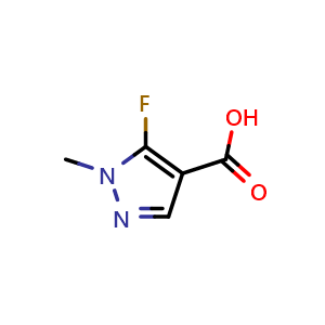 Chemical structure of 5-fluoro-1-methyl-1H-pyrazole-4-carboxylic acid , CAS 1780519-27-8, AChemBlock Q60673