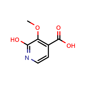 Chemical structure of 2-hydroxy-3-methoxyisonicotinic acid , CAS 1935950-11-0, AChemBlock Q60674
