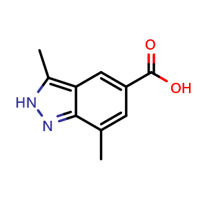 Chemical structure of 3,7-dimethyl-2H-indazole-5-carboxylic acid , CAS 1031417-75-0, AChemBlock Q60712