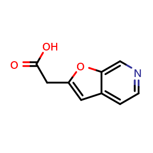 Chemical structure of 2-(furo[2,3-c]pyridin-2-yl)acetic acid , CAS 1369342-24-4, AChemBlock Q60714