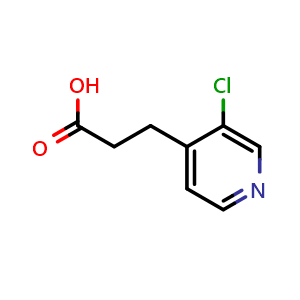 Chemical structure of 3-(3-Chloropyridin-4-yl)propanoic acid , CAS 1492447-67-2, AChemBlock Q60724