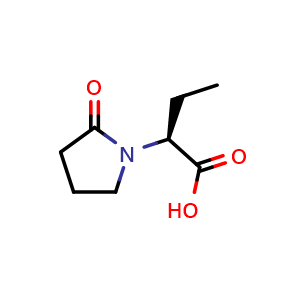 Chemical structure of (S)-2-(2-oxopyrrolidin-1-yl)butanoic acid , CAS 102849-49-0, AChemBlock Q60738