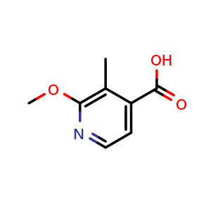 Chemical structure of 2-methoxy-3-methylisonicotinic acid , CAS 1211581-22-4, AChemBlock Q60750