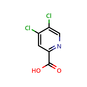 Chemical structure of 4,5-dichloropicolinic acid , CAS 73455-13-7, AChemBlock Q60752