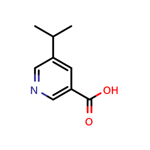 Chemical structure of 5-Isopropylnicotinic acid , CAS 73591-69-2, AChemBlock Q60756