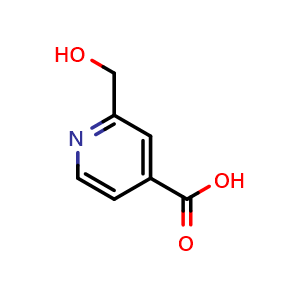 Chemical structure of 2-(hydroxymethyl)isonicotinic acid , CAS 915140-06-6, AChemBlock Q60757