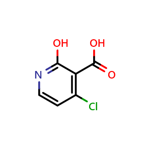 Chemical structure of 4-chloro-2-hydroxynicotinic acid , CAS 605661-82-3, AChemBlock Q60761