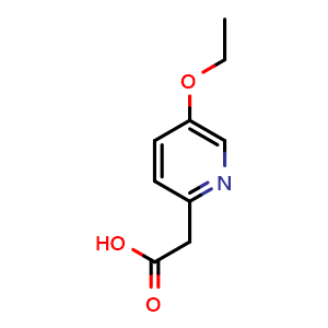 Chemical structure of 2-(5-ethoxypyridin-2-yl)acetic acid , CAS 683233-70-7, AChemBlock Q60808