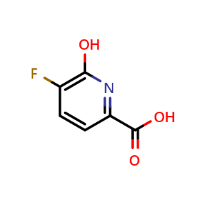 Chemical structure of 5-fluoro-6-hydroxypicolinic acid , CAS 1189757-55-8, AChemBlock Q60811