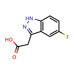 Chemical structure of 2-(5-fluoro-1H-indazol-3-yl)acetic acid , CAS 885271-22-7, AChemBlock Q60849