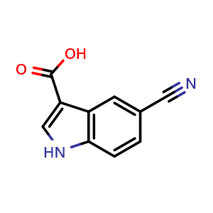 Chemical structure of 5-cyano-1H-indole-3-carboxylic acid , CAS 174500-89-1, AChemBlock Q60874