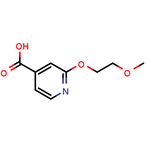 Chemical structure of 2-(2-methoxyethoxy)isonicotinic acid , CAS 897958-24-6, AChemBlock Q60901