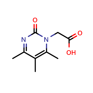 Chemical structure of 2-(4,5,6-trimethyl-2-oxopyrimidin-1(2H)-yl)acetic acid , CAS 1011358-51-2, AChemBlock Q60916