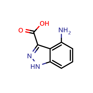 Chemical structure of 4-amino-1H-indazole-3-carboxylic acid , CAS 1511520-69-6, AChemBlock Q60967