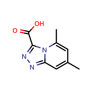 Chemical structure of 5,7-dimethyl-[1,2,4]triazolo[4,3-a]pyridine-3-carboxylic acid , CAS 1159830-76-8, AChemBlock Q61008