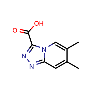 Chemical structure of 6,7-dimethyl-[1,2,4]triazolo[4,3-a]pyridine-3-carboxylic acid , CAS 1159830-81-5, AChemBlock Q61010