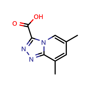 Chemical structure of 6,8-dimethyl-[1,2,4]triazolo[4,3-a]pyridine-3-carboxylic acid , CAS 1159833-00-7, AChemBlock Q61011