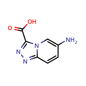 Chemical structure of 6-amino-[1,2,4]triazolo[4,3-a]pyridine-3-carboxylic acid , CAS 1505586-35-5, AChemBlock Q61012