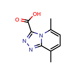 Chemical structure of 5,8-dimethyl-[1,2,4]triazolo[4,3-a]pyridine-3-carboxylic acid , CAS 1159832-95-7, AChemBlock Q61014