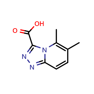 Chemical structure of 5,6-dimethyl-[1,2,4]triazolo[4,3-a]pyridine-3-carboxylic acid , CAS 1159830-69-9, AChemBlock Q61016