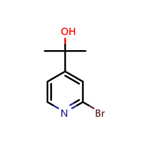 Chemical structure of 2-(2-bromopyridin-4-yl)propan-2-ol , CAS 1055073-69-2, AChemBlock Q61023