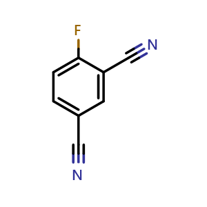 Chemical structure of 4-fluoroisophthalonitrile , CAS 13519-90-9, AChemBlock Q61050