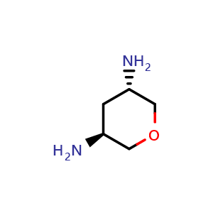 Chemical structure of (3S,5S)-tetrahydro-2H-pyran-3,5-diamine , CAS 2165905-64-4, AChemBlock Q61081